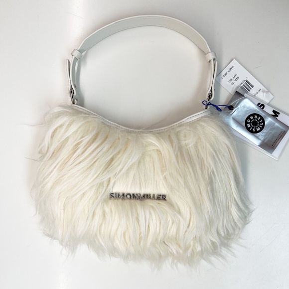 Simon Miller Handbags - Simon Miller Mini Sasi Faux Fur Shoulder Bag / Purse in Ivory NWT